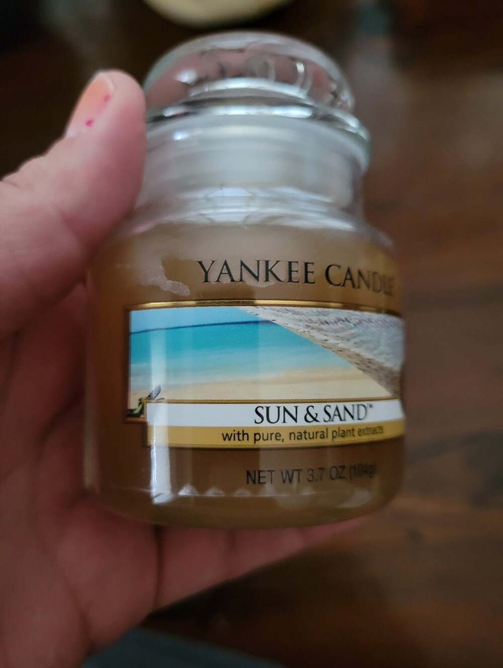 Yankee Candle Sun & Sand 3.7 oz Small Glass Jar Housewarmer ,Unburned